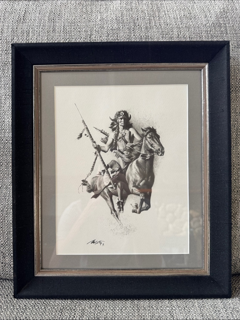 Frank C. McCarthy Custom Framed Lithograph “Shadows of the Warriors” Art Print